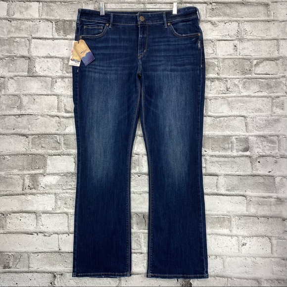 NWT Silver Jeans Avery Slim Boot Womens 36 x 31 Ultra Curvy High Rise Dark Wash - Picture 2 of 10